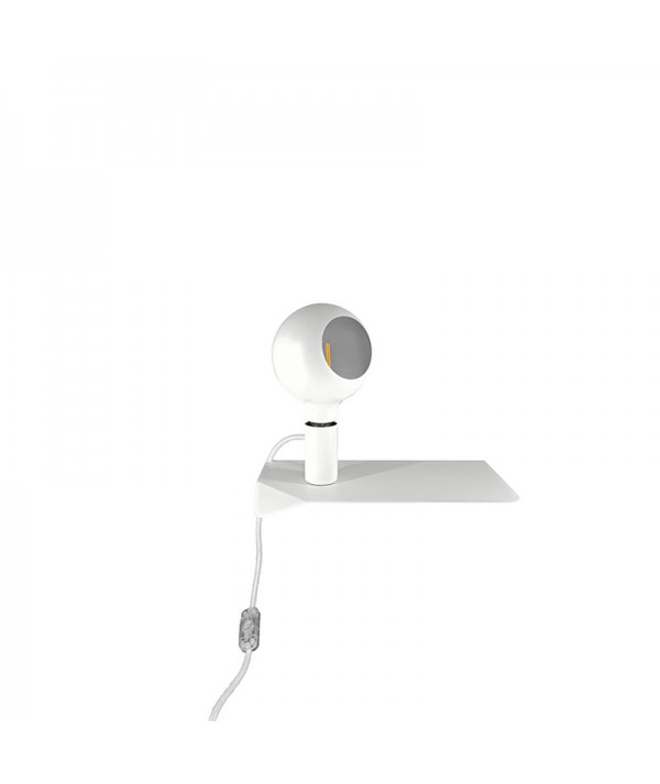 Lampada in metallo color bianco con mensola di Filotto