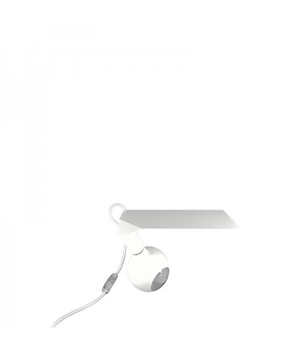 Lampada in metallo color bianco con mensola di Filotto
