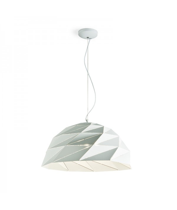 lampada mezza sfera in metallo bianco