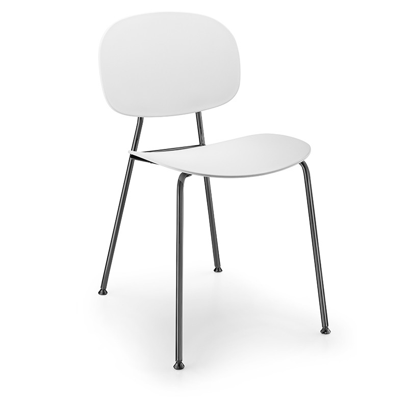 tondina pop bianco gambe acciaio cromato tondina pop bianco gambe acciaio cromato