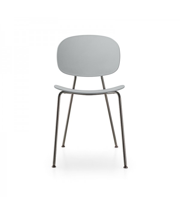 tondina pop bianco gambe acciaio cromato