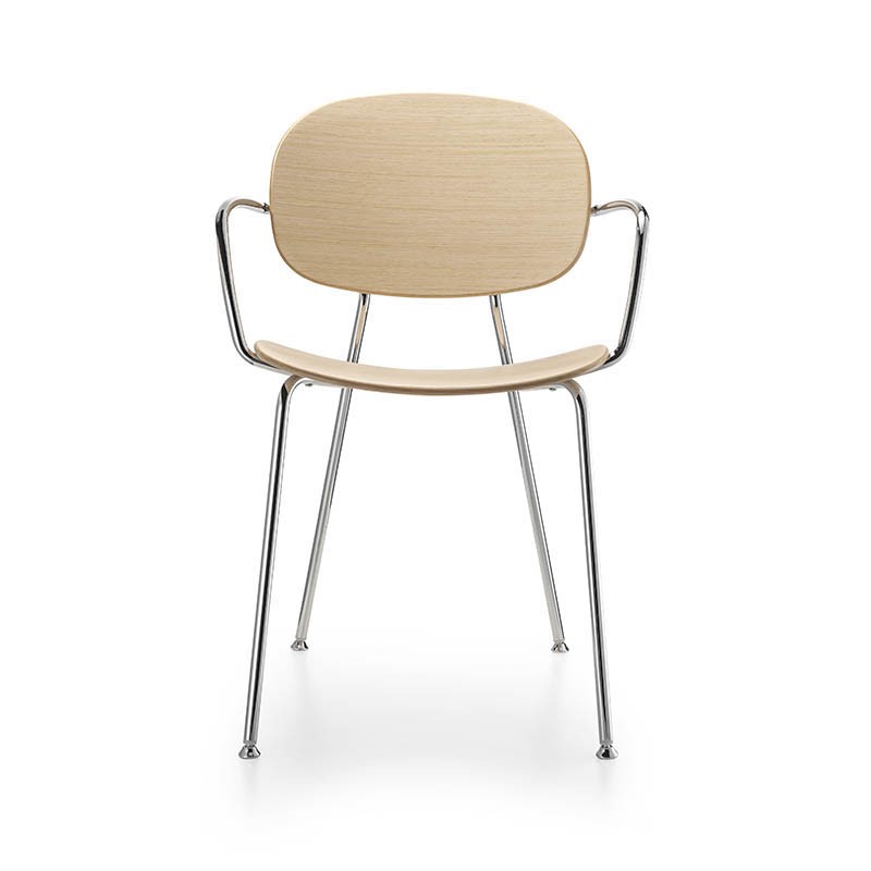 sedia con bracciolo tondina infiniti rovere naturale