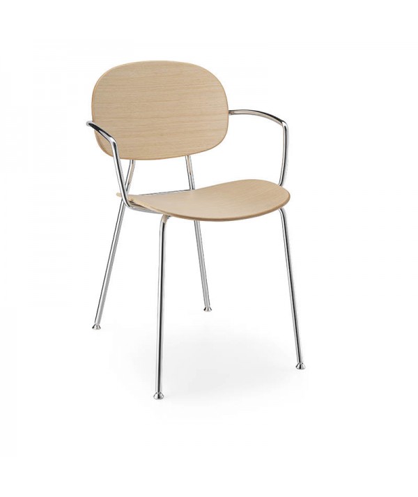 sedia con braccioli tondina infiniti rovere