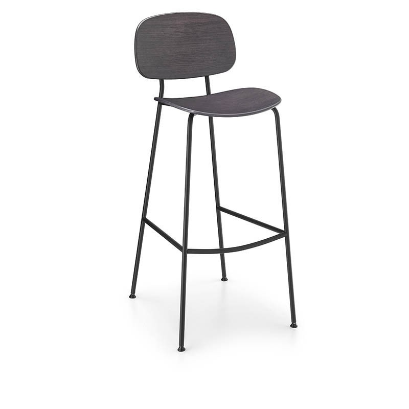 sgabello tondina bar rovere verniciato