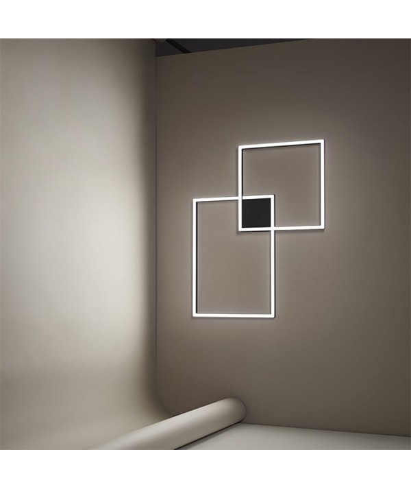 lampada a sospensione e a parete cross di perenz in alluminio nero