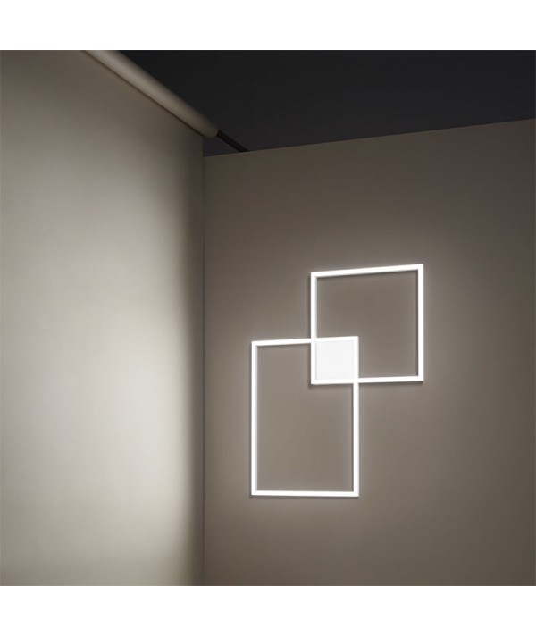 lampada a sospensione e a parete cross di perenz in alluminio bianco