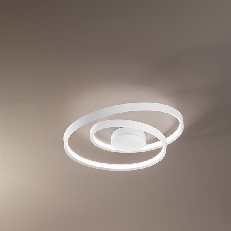 lampada a soffitto ritmo di perenz bianco opaco