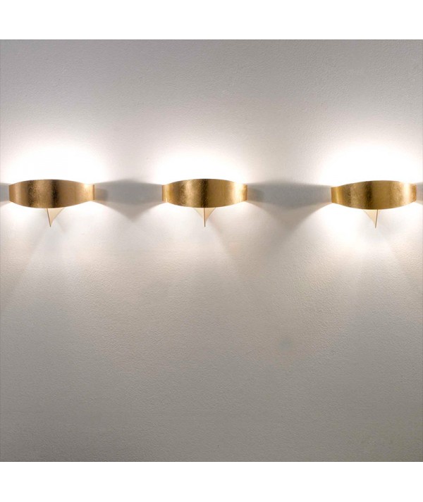Applique scudo foglia di Selène oro fronte