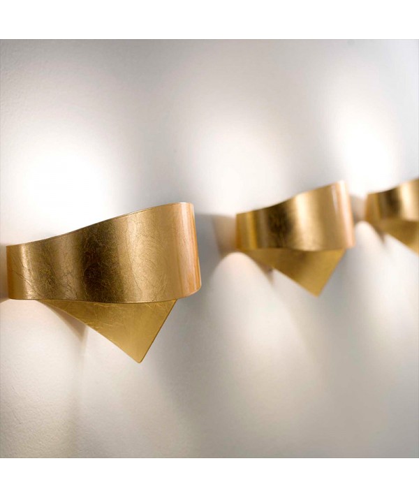 Applique scudo foglia di Selène oro laterale