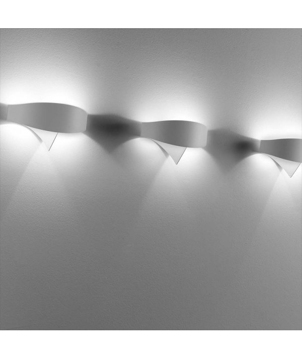 Applique scudo di Selène bianco laterale