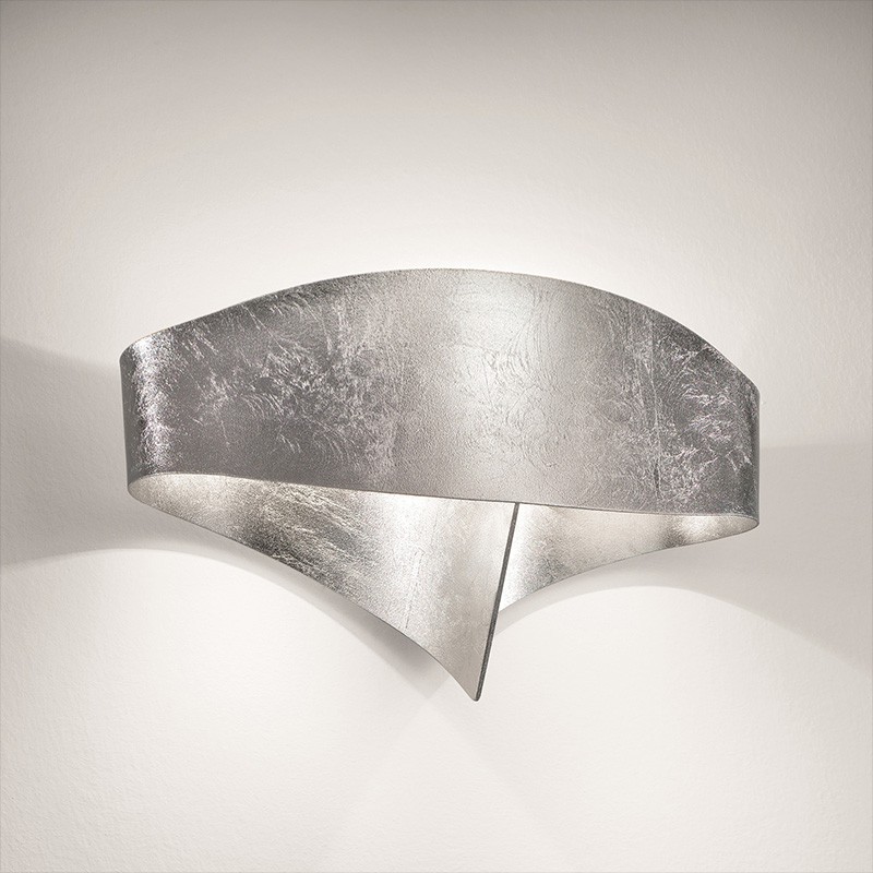 applique scudo foglia di selène argento applique scudo foglia di selène argento