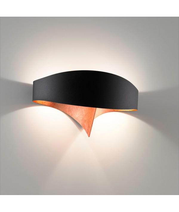 Applique Scudo Bicolore Nero e Foglia Oro di Selène