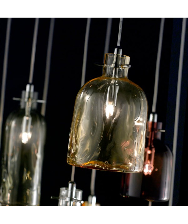 lampada a sospensione bossa nova ambra di selène