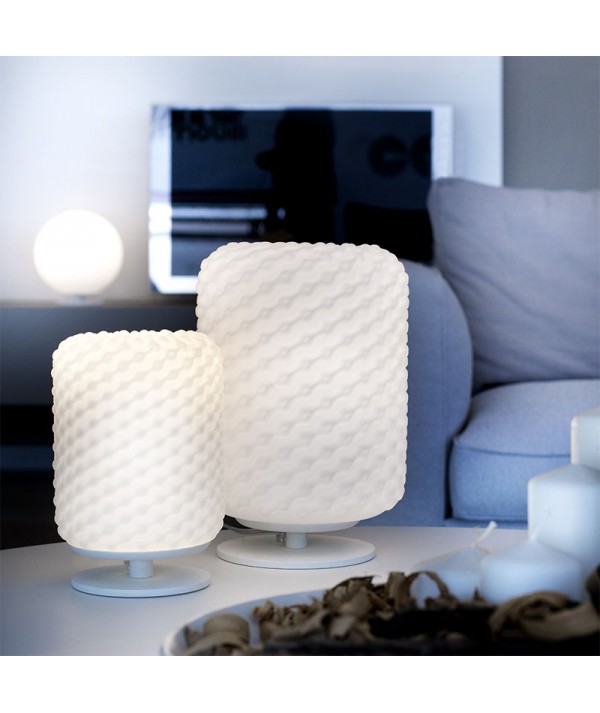 lampada da tavolo domino di selène ambra