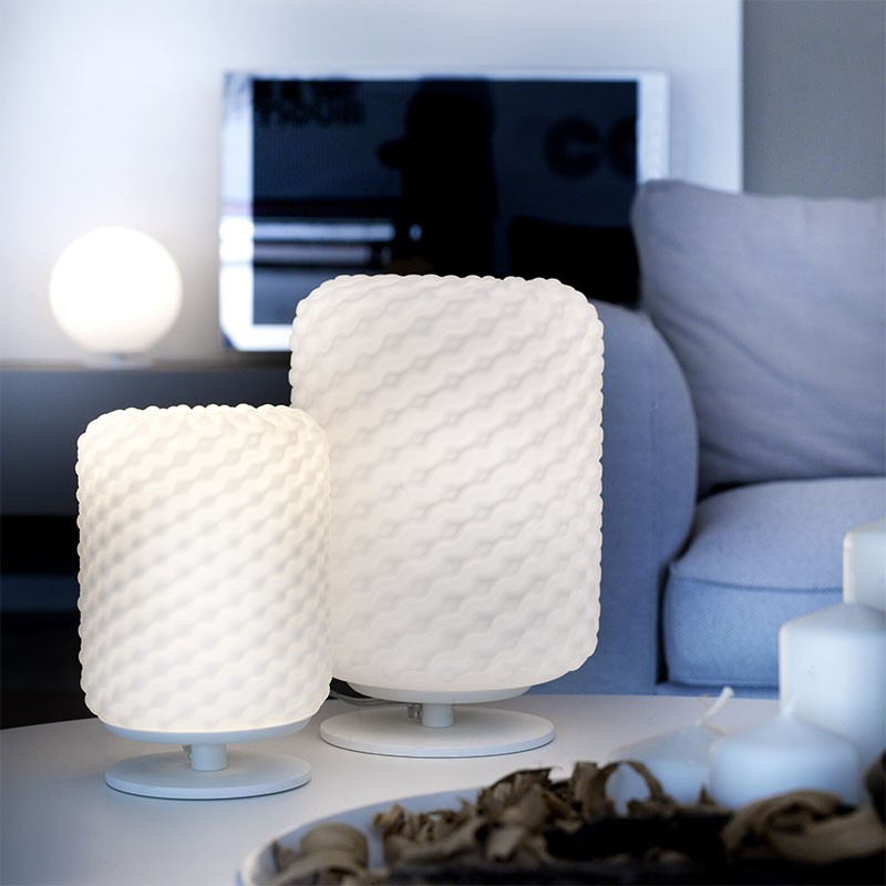 lampada da tavolo domino di selène ambra