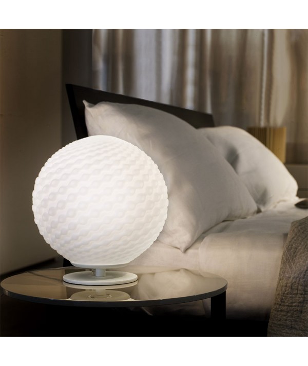 lampada da tavolo domino tonda di selène bianco
