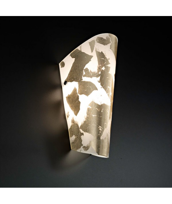 applique bloom di selène bianco foglia oro