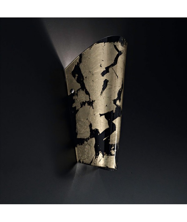 applique bloom di selène nero foglia oro