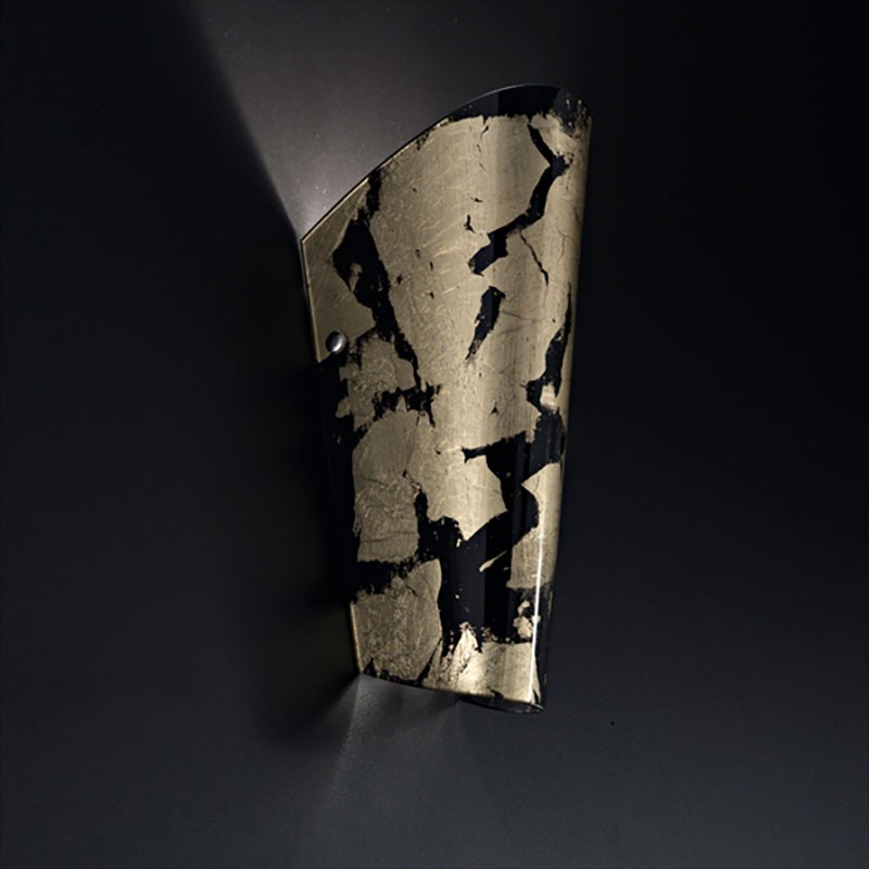 applique bloom di selène nero foglia oro applique bloom di selène nero foglia oro