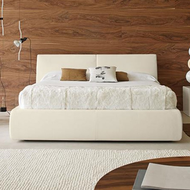 Letto matrimoniale Aurora in ecopelle con box Letto matrimoniale Aurora in ecopelle con box