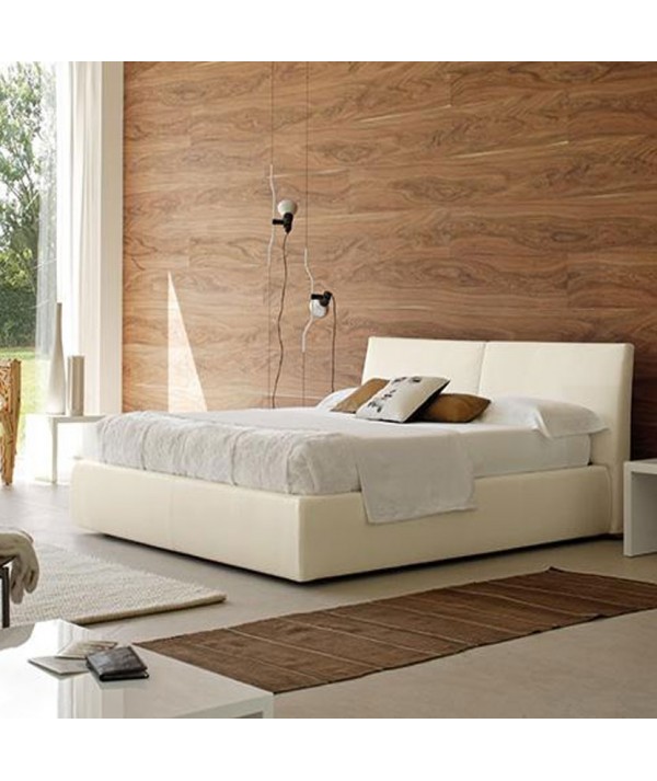 Letto matrimoniale Aurora in ecopelle vista laterale