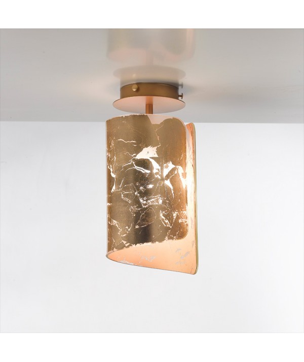 Plafoniera Papiro di Selène Piccola Foglia Oro