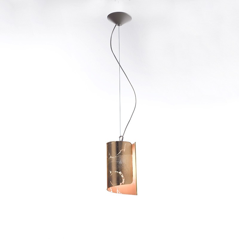 lampada a sospensione piccola di selène papiro in foglia oro lampada a sospensione piccola di selène papiro in foglia oro