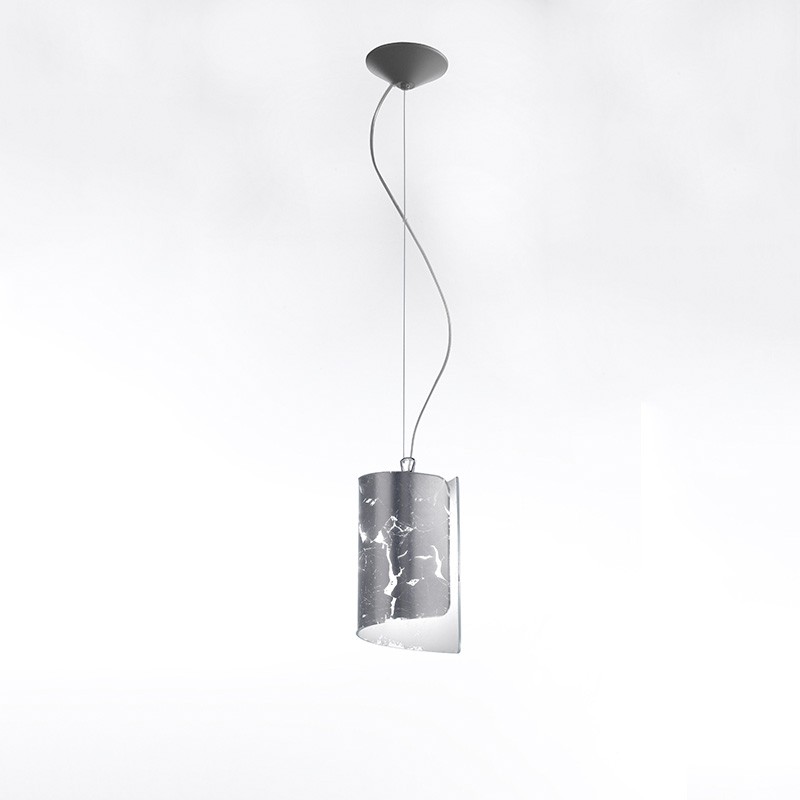 lampada a sospensione piccola di selène papiro in foglia argento lampada a sospensione piccola di selène papiro in foglia argento