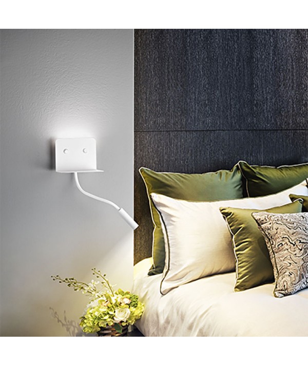 Applique con porta USB Level Bianco