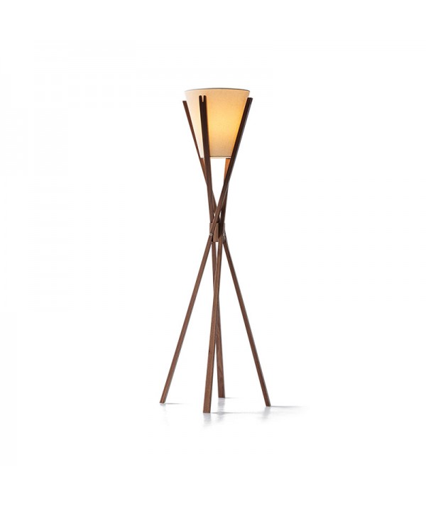 lampada da terra di caon arreda in legno noce
