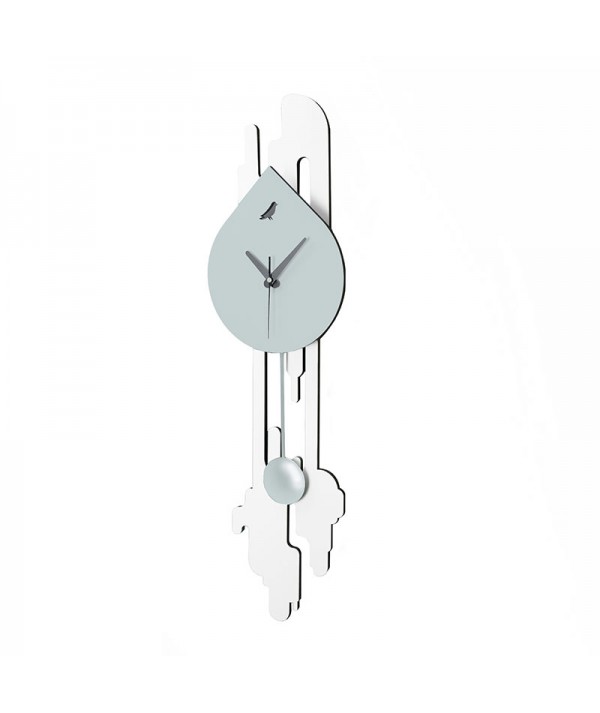 Orologio da parete Fluid bianco e grigio de I-Dettagli
