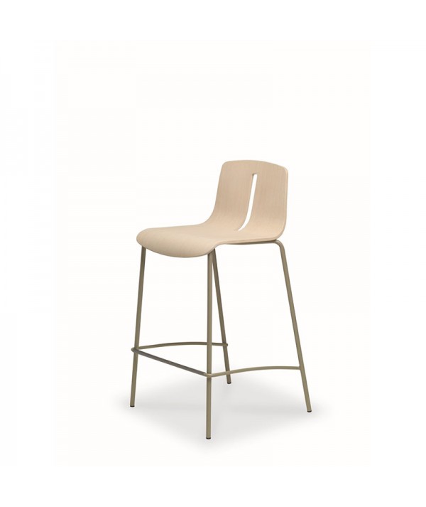 sgabello gordon di friulsedie realizzato con struttura in metallo laccato corda opaco con sedile frassino sbiancato