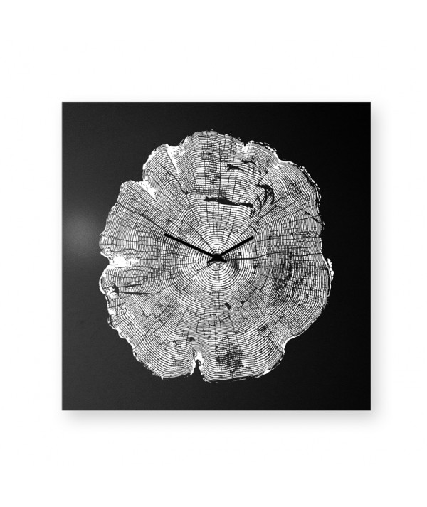 Orologio da parete Life realizzato con lamiera di metallo serigrafata a mano,