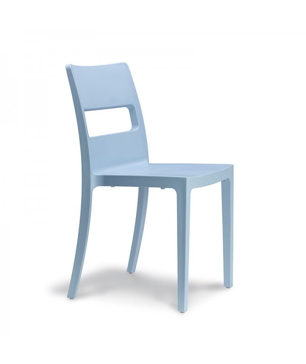 Sedia Sai da esterno color azzurro lato