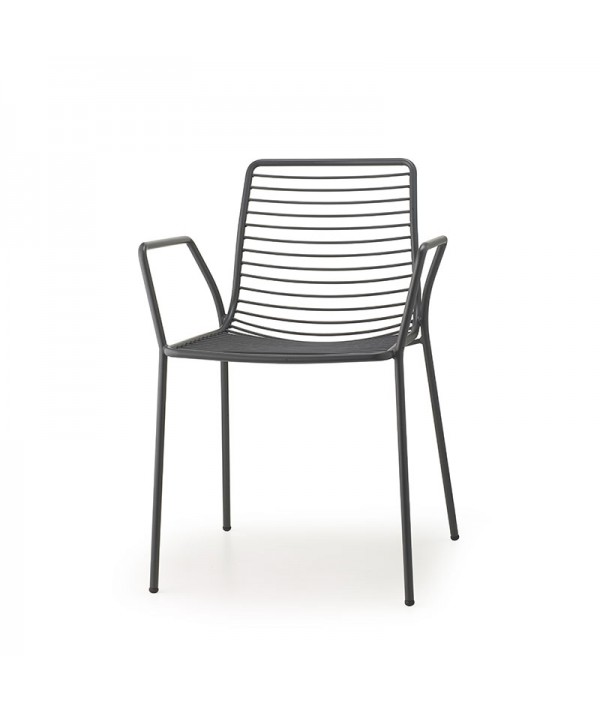Sedia Summer con braccioli antracite