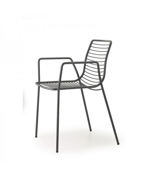 Sedia Summer con braccioli antracite