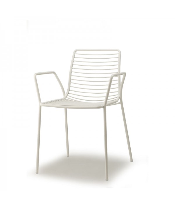Sedia Summer con braccioli bianco