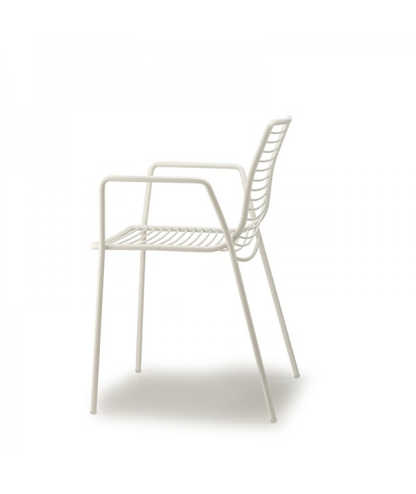 Sedia Summer con braccioli bianco