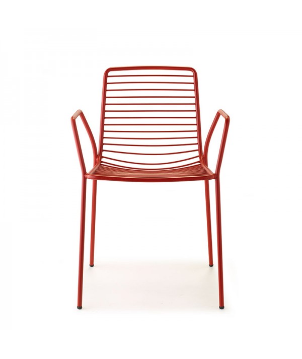 Sedia Summer con braccioli mattone