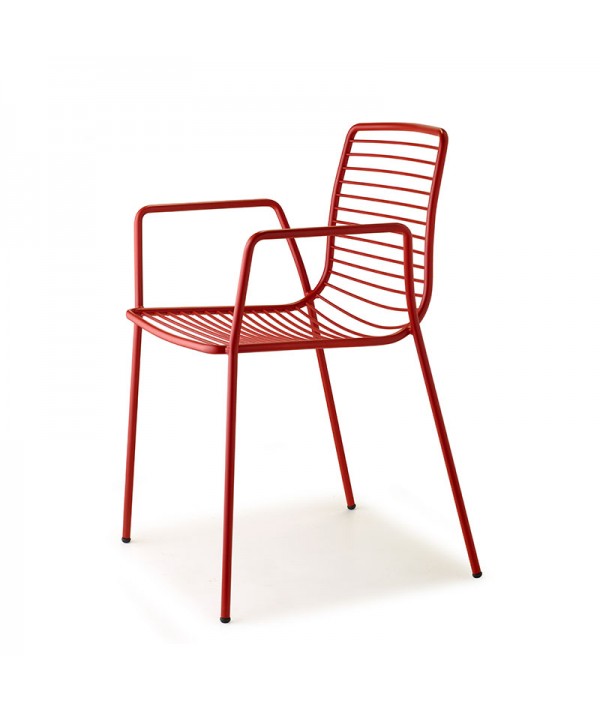 Sedia Summer con braccioli mattone