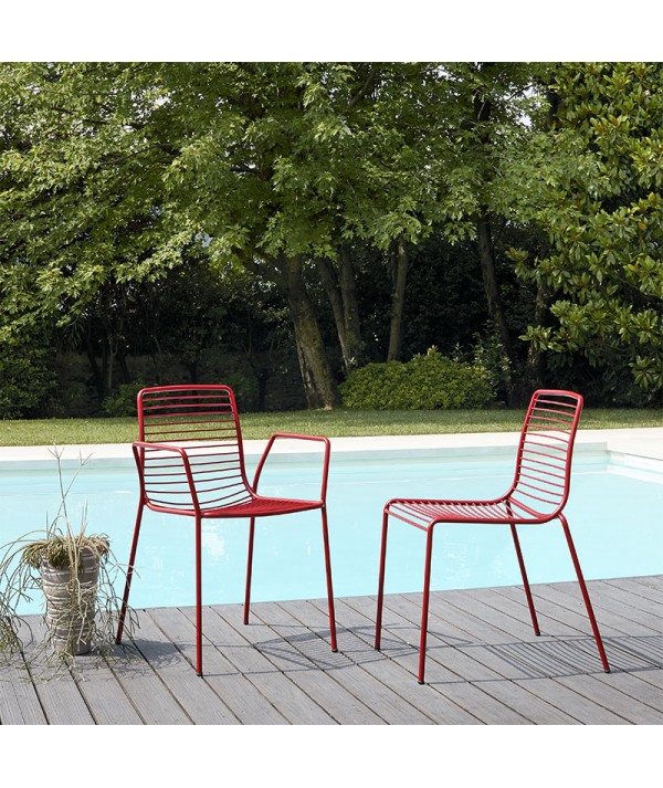 Set 2 sedie Summer con Braccioli color Mattone