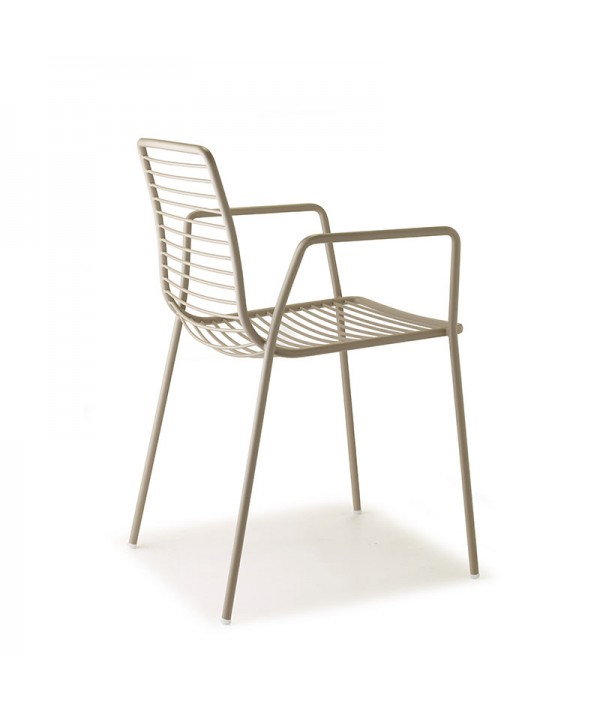 Sedia Summer con braccioli tortora