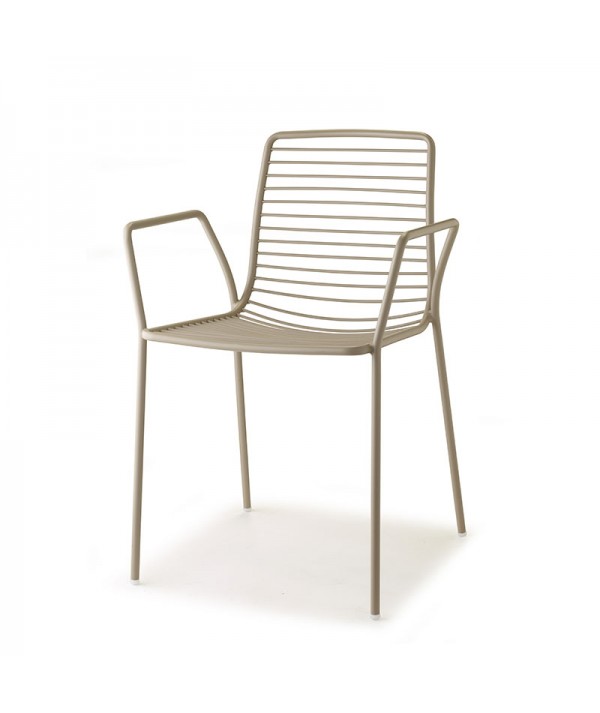 Sedia Summer con braccioli tortora