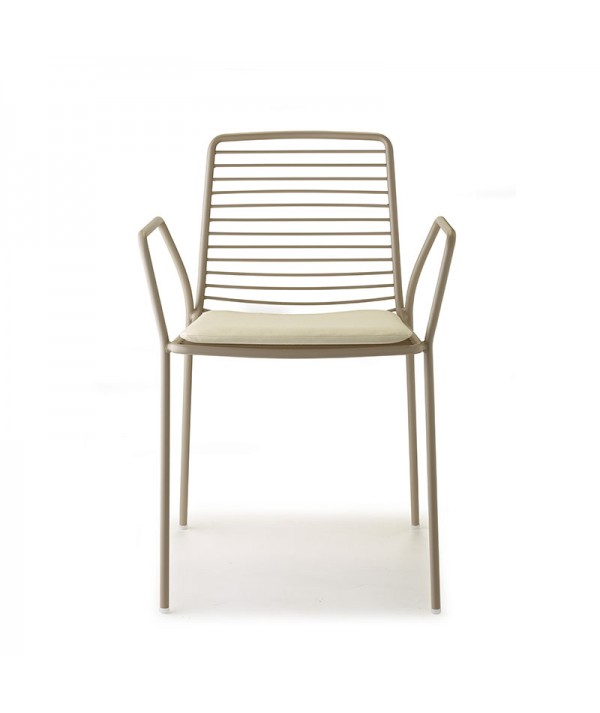 Sedia Summer con braccioli tortora