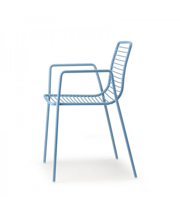 Sedia Summer con braccioli azzurro