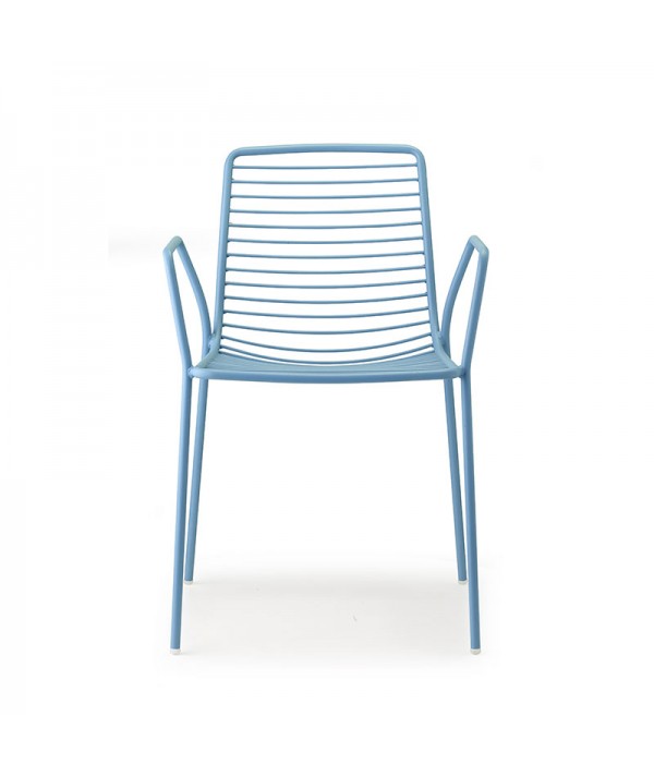 Sedia Summer con braccioli azzurro