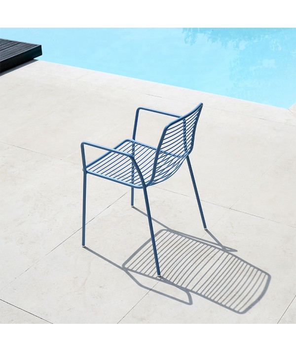 Sedia Summer con braccioli azzurro