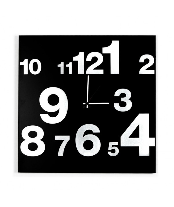 Orologio da parete Numbers realizzato su lamiera di metallo nero 