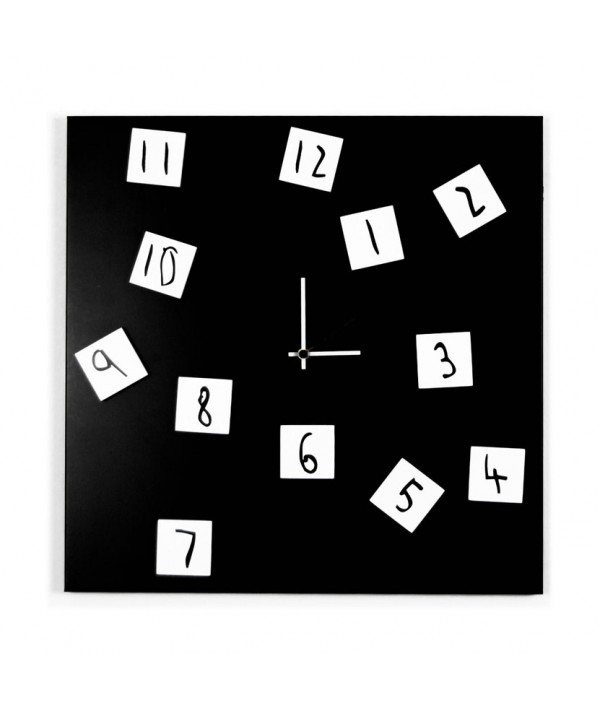 Changing Clock orologio in metallo nero con numeri magnetici spostabili
