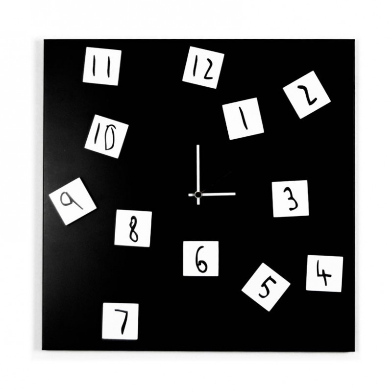 Changing Clock orologio in metallo nero con numeri magnetici spostabili Changing Clock orologio in metallo nero con numeri magnetici spostabili